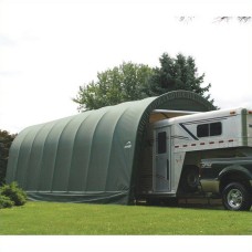 15' x 28' x 12' Round Style Shelter, Green   554798057